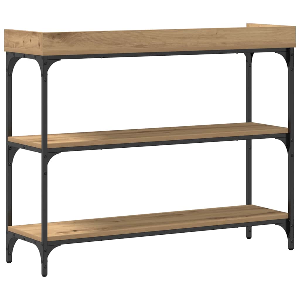 Konsolentisch mit Regal Eiche handwerklich 100 x 30 x 80 cm