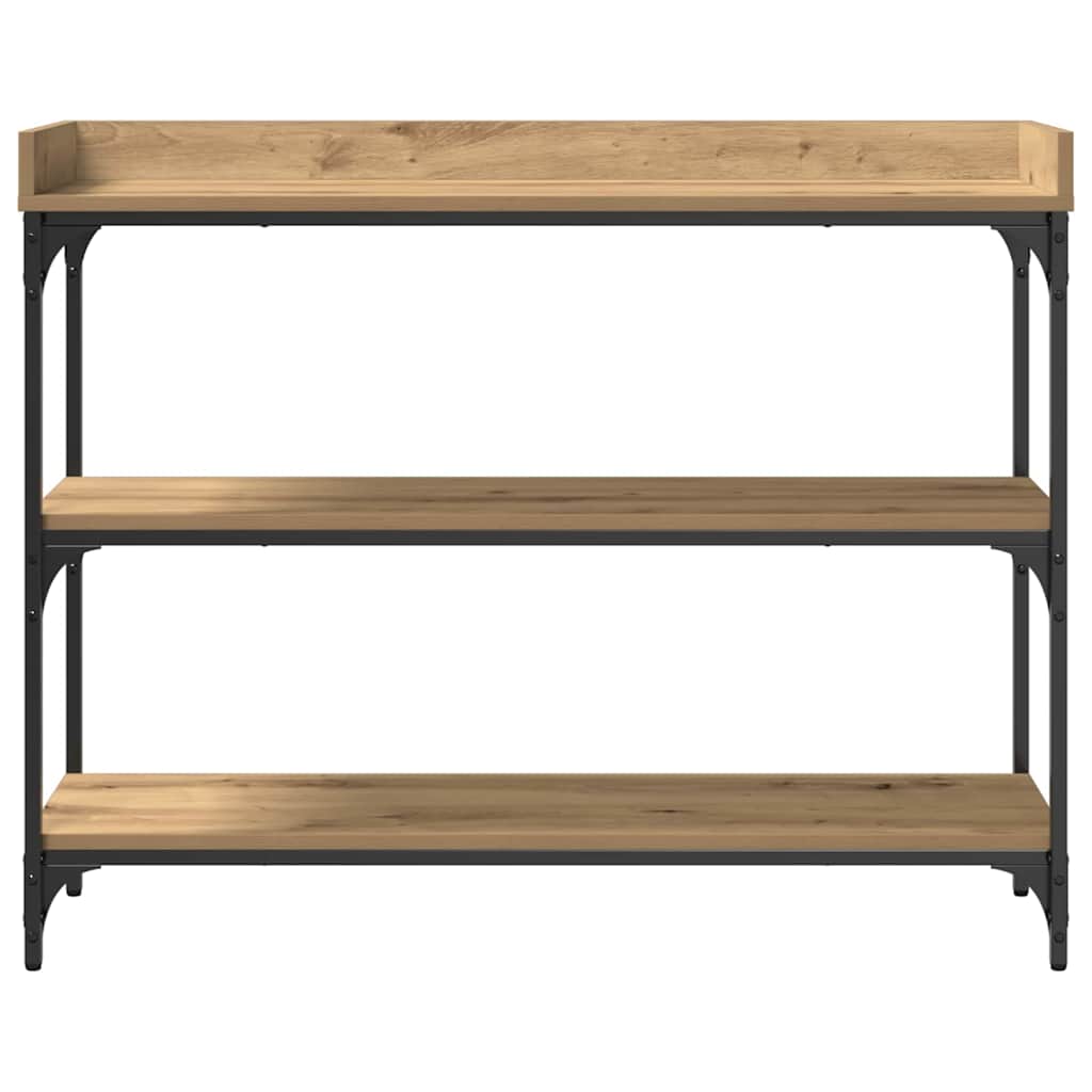 Konsolentisch mit Regal Eiche handwerklich 100 x 30 x 80 cm