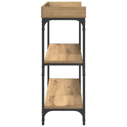 Konsolentisch mit Regal Eiche handwerklich 100 x 30 x 80 cm