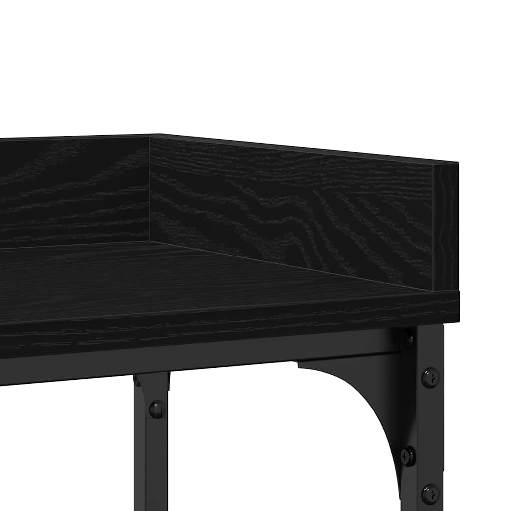 Konsolentisch mit Regal Schwarz Eichen-Optik 100 x 30 x 80 cm