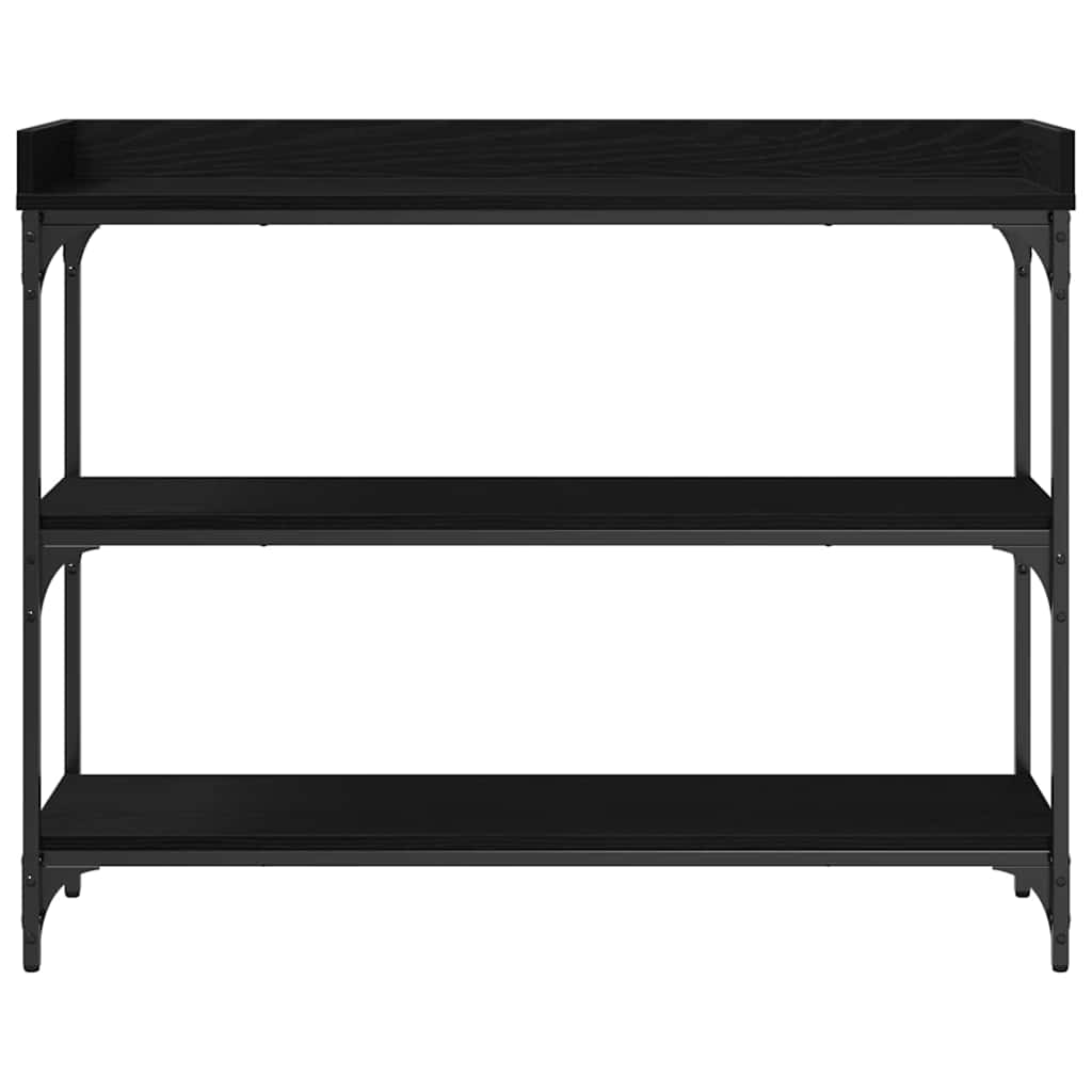 Konsolentisch mit Regal Schwarz Eichen-Optik 100 x 30 x 80 cm