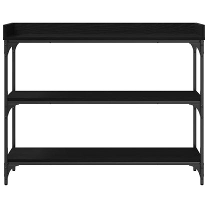 Konsolentisch mit Regal Schwarz Eichen-Optik 100 x 30 x 80 cm