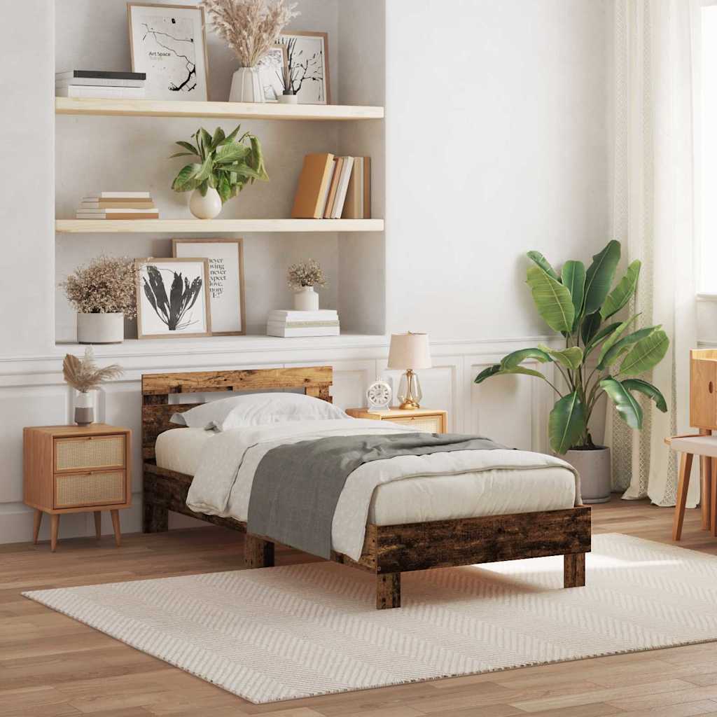 Bettgestell mit Kopfteil Altholz 100 x 200 cm Holzwerkstoff