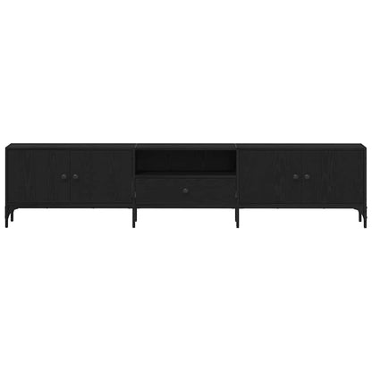 TV-Schrank mit Schublade Schwarz Eiche 200x25x44 cm Holzwerkstoff