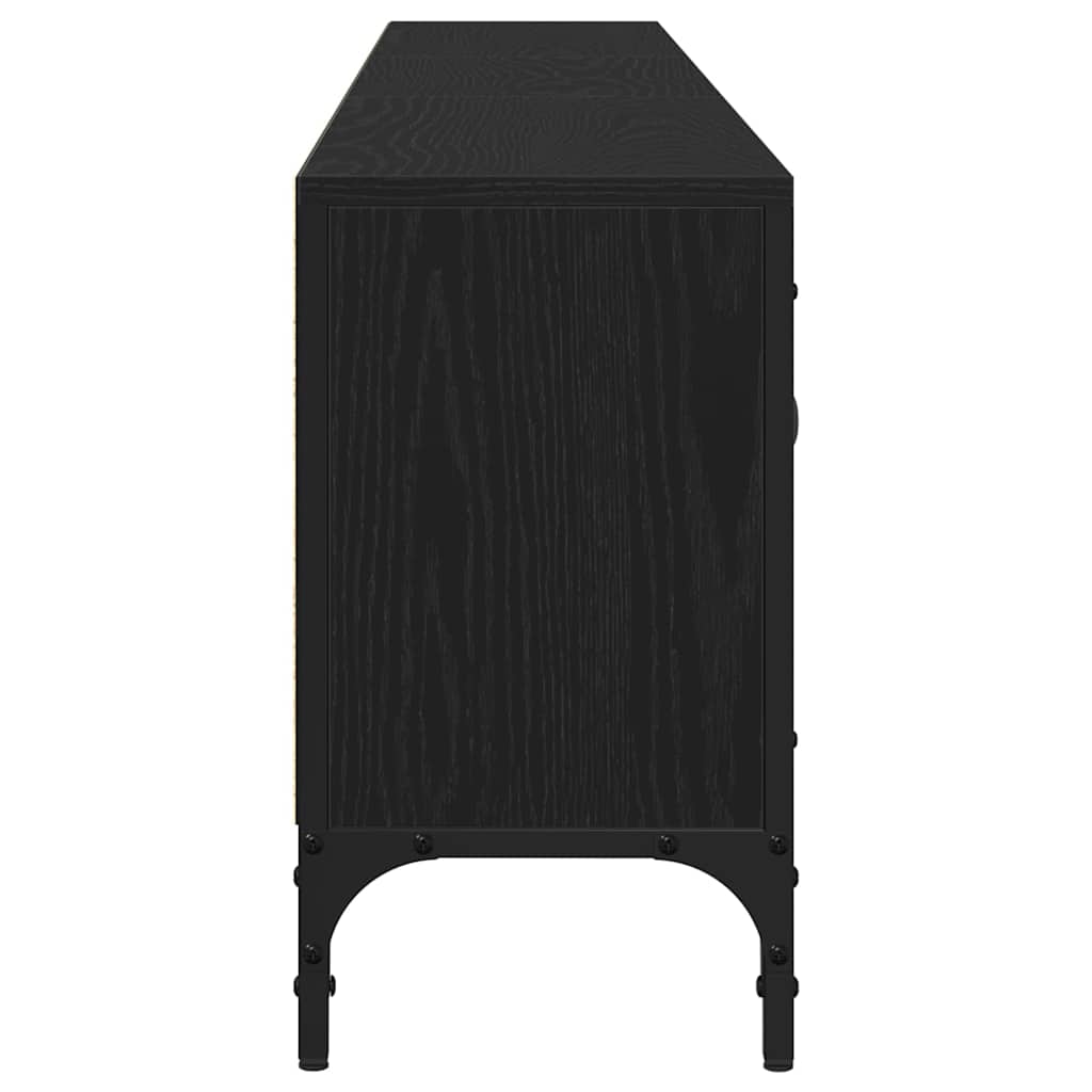 TV-Schrank mit Schublade Schwarz Eiche 200x25x44 cm Holzwerkstoff