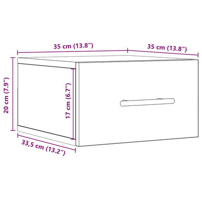 Nachttisch 2 pcs Altholz 35 x 35 x 20 cm Holzwerkstoff