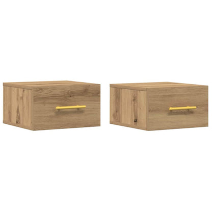 Nachttisch 2 pcs Eiche handwerklich 35 x 35 x 20 cm