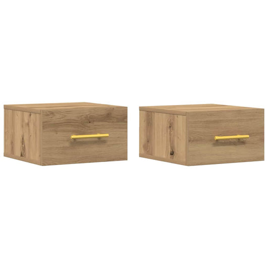 Nachttisch 2 pcs Eiche handwerklich 35 x 35 x 20 cm