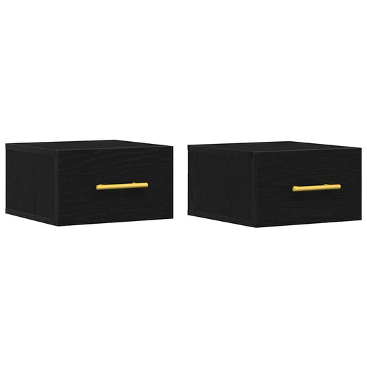 Nachttisch 2 pcs Schwarze Eiche 35 x 35 x 20 cm Holzwerkstoff