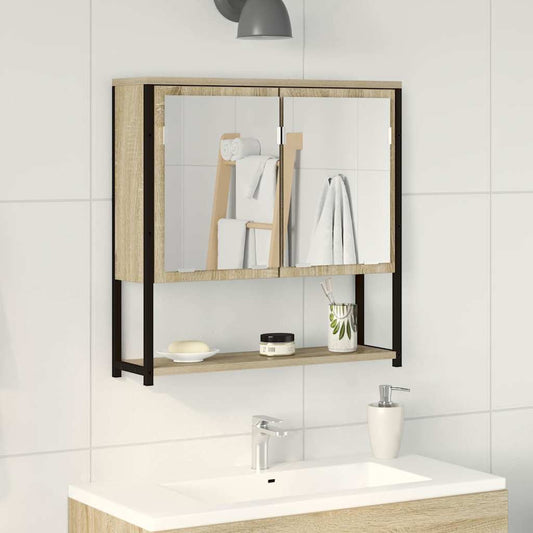 Badezimmer Spiegel mit Regal Wandmontiert Beige 60 x 16 x 60 cm