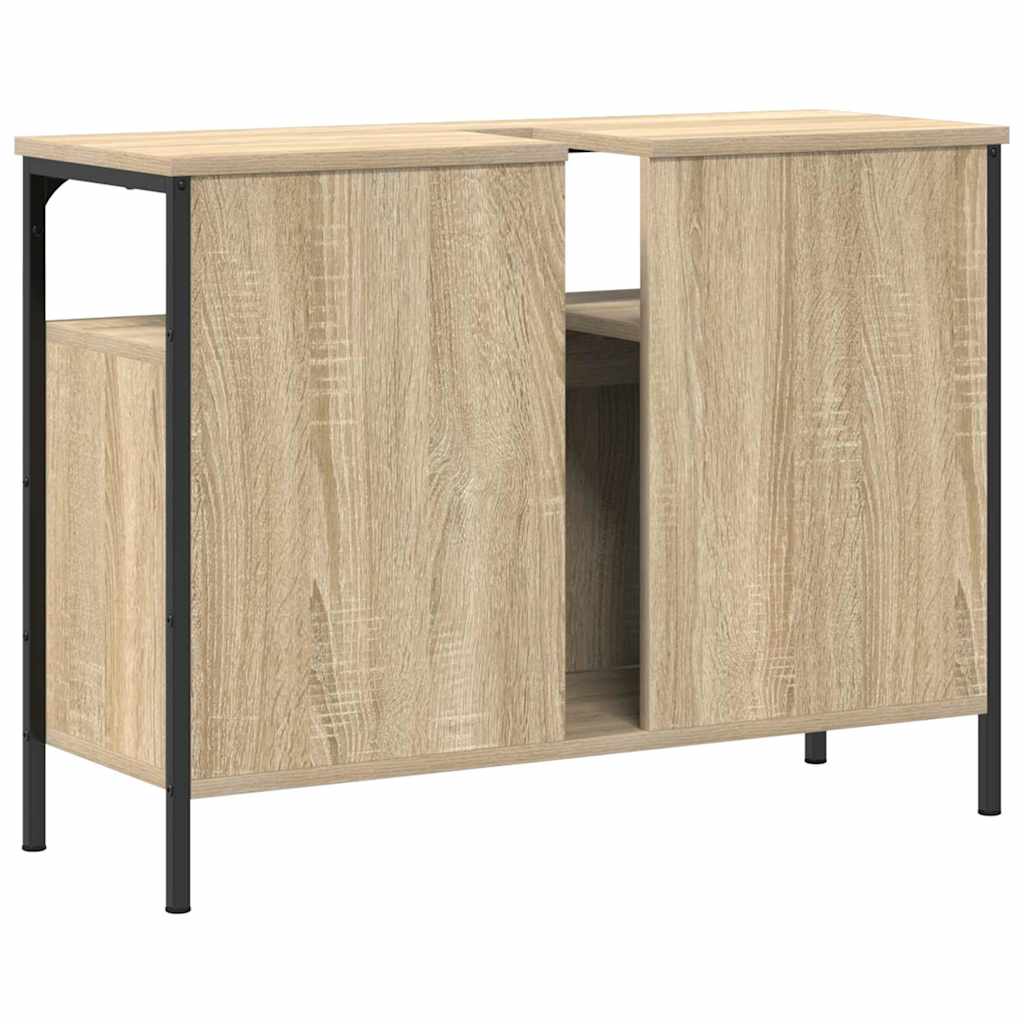 Waschbeckenschrank mit Tür Braun 80 x 30 x 60 cm Holzwerkstoff