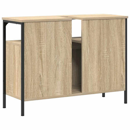 Waschbeckenschrank mit Tür Braun 80 x 30 x 60 cm Holzwerkstoff