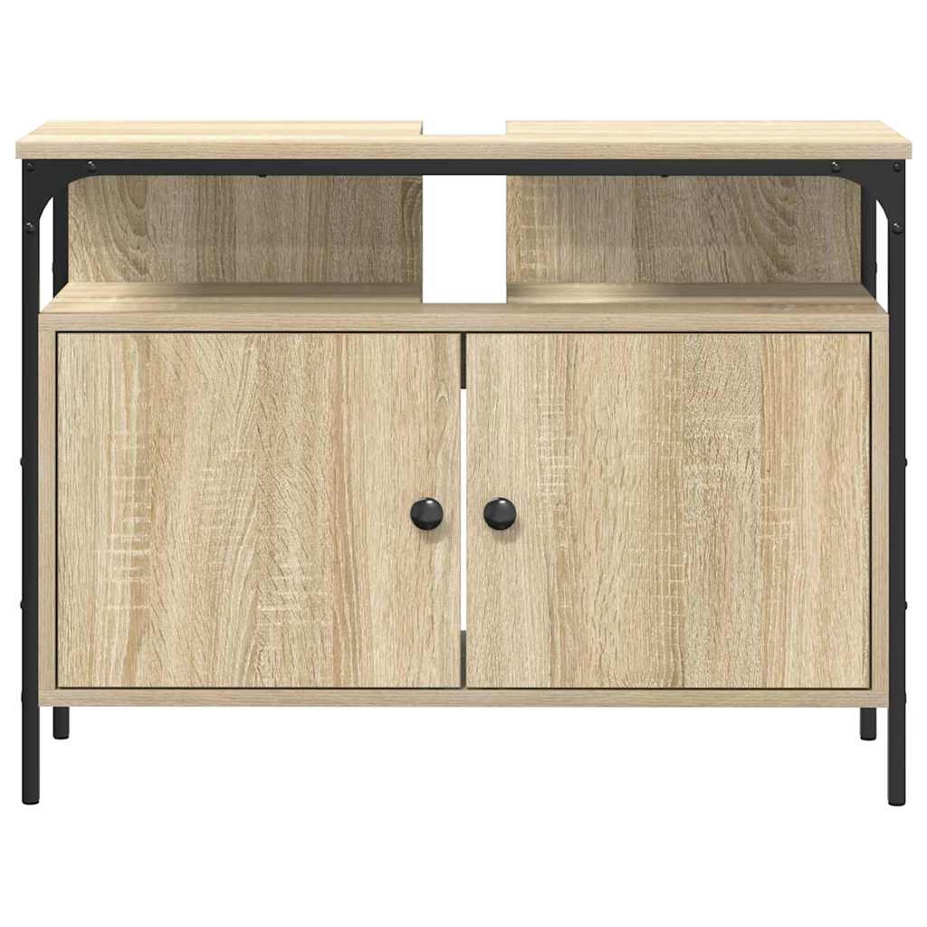 Waschbeckenschrank mit Tür Braun 80 x 30 x 60 cm Holzwerkstoff