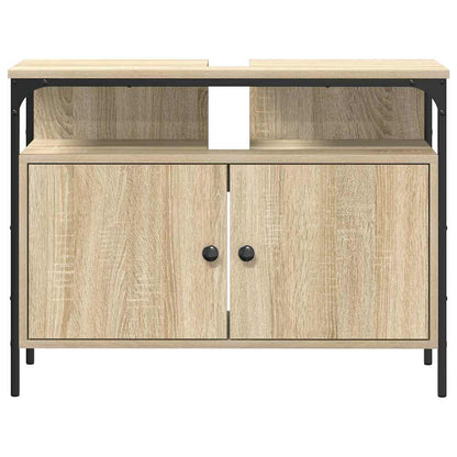 Waschbeckenschrank mit Tür Braun 80 x 30 x 60 cm Holzwerkstoff
