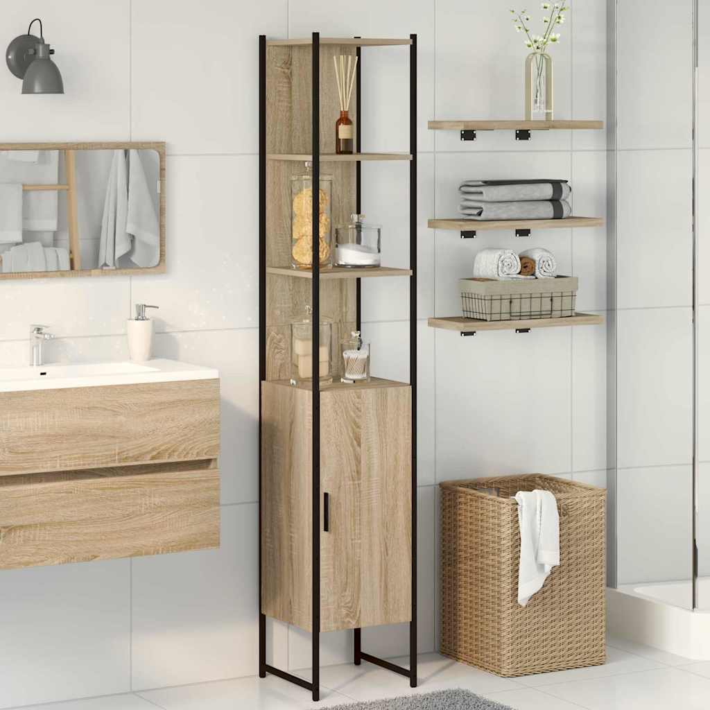 Badezimmerschrank Beige 33 x 33 x 185,5 cm Holzwerkstoff