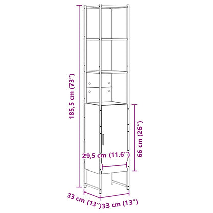 Badezimmerschrank Beige 33 x 33 x 185,5 cm Holzwerkstoff