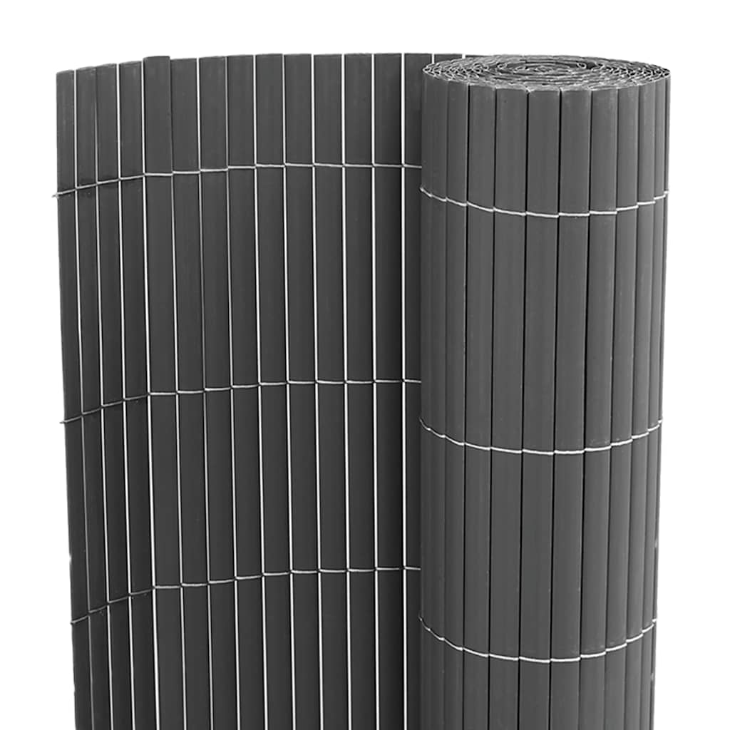Gartenzaun Doppelseitig Grau 1,8x5 m PVC