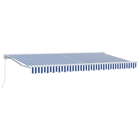 Einziehbare Markise Blau und Weiß 350x200 cm Stoff