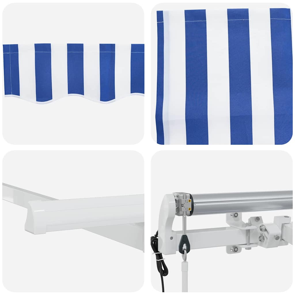 Einziehbare Markise Blau, Weiß 350 x 200 cm