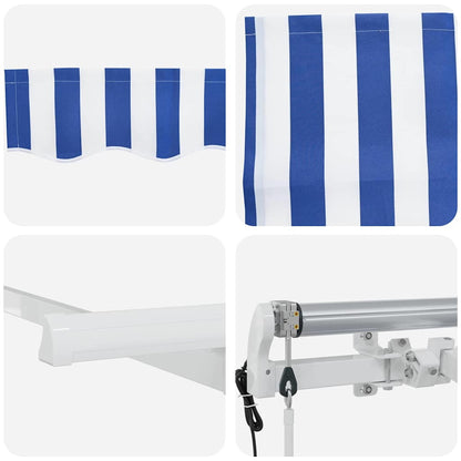 Einziehbare Markise Blau, Weiß 350 x 200 cm