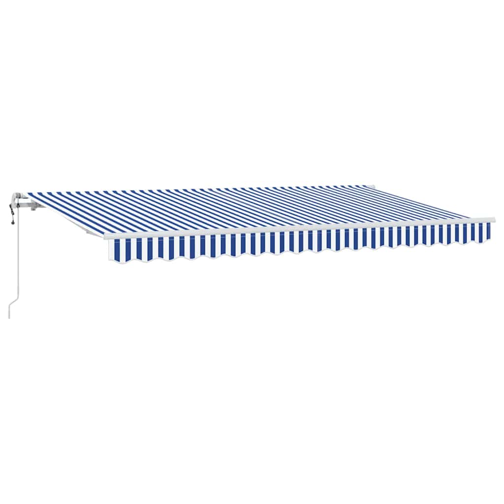 Einziehbare Markise Blau, Weiß 350 x 200 cm