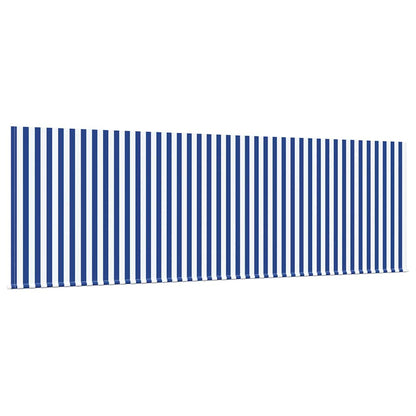 Einziehbare Markise Blau und weiß 350 x 200 cm Stoff, Metall