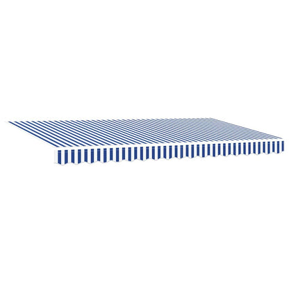 Einziehbare Markise Blau und weiß 350 x 200 cm Stoff, Metall