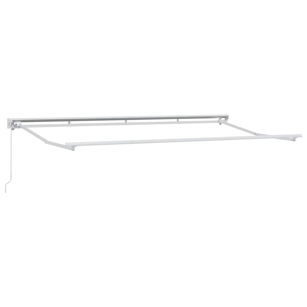 Einziehbare Markise Blau und weiß 350 x 200 cm Stoff, Metall