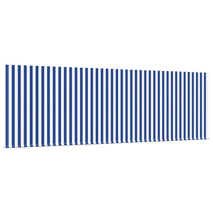 Einziehbare Markise Blau und weiß 350 x 200 cm Stoff, Metall