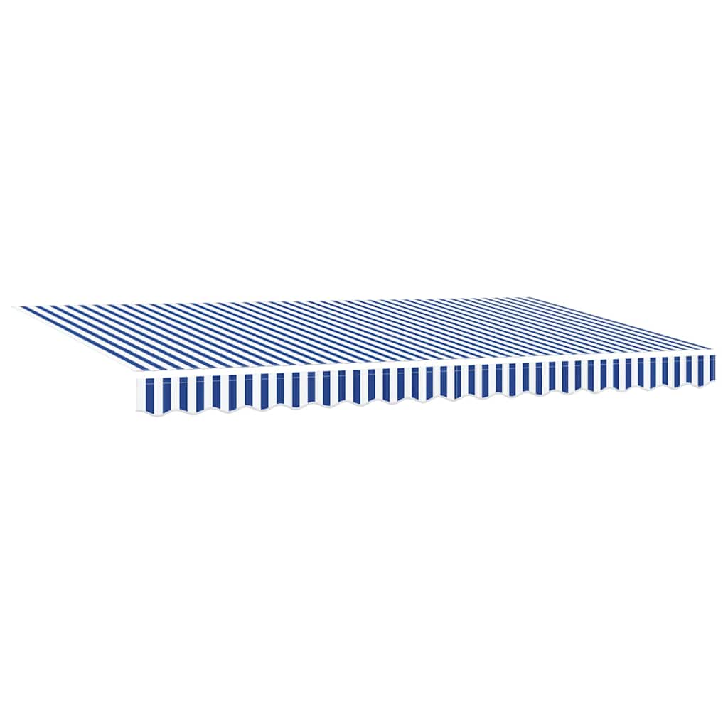 Einziehbare Markise Blau und weiß 350 x 200 cm Stoff, Metall