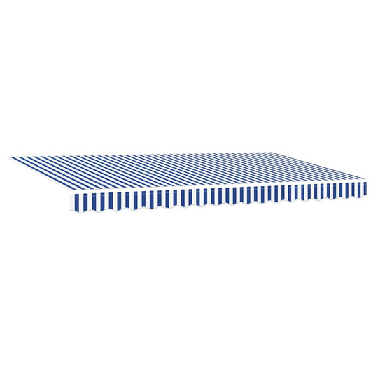 Einziehbare Markise Blau und weiß 350 x 200 cm Stoff, Metall
