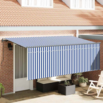Markise mit Sichtschutz Gestreift Creme 350 x 200 x 120 cm