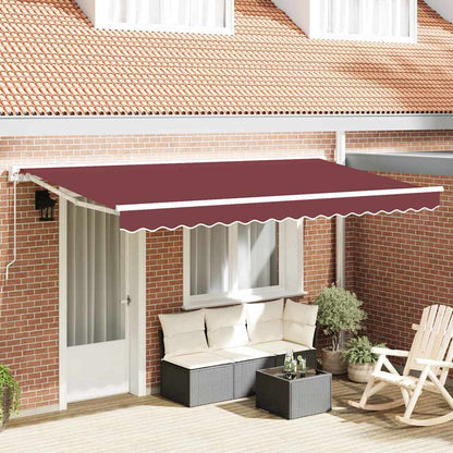 Einziehbare Markise Burgunderrot 350x200 cm Stoff