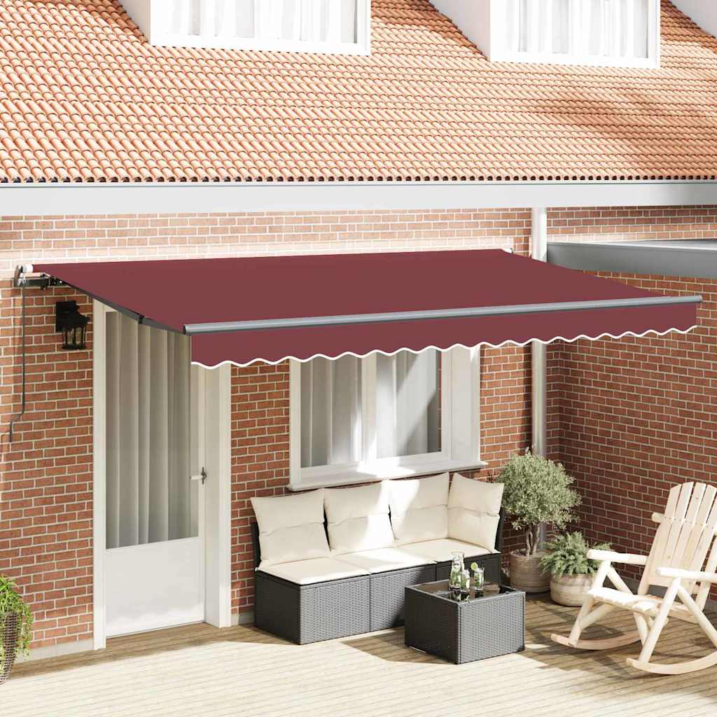 Einziehbare Markise Bordeauxrot 350 x 200 cm