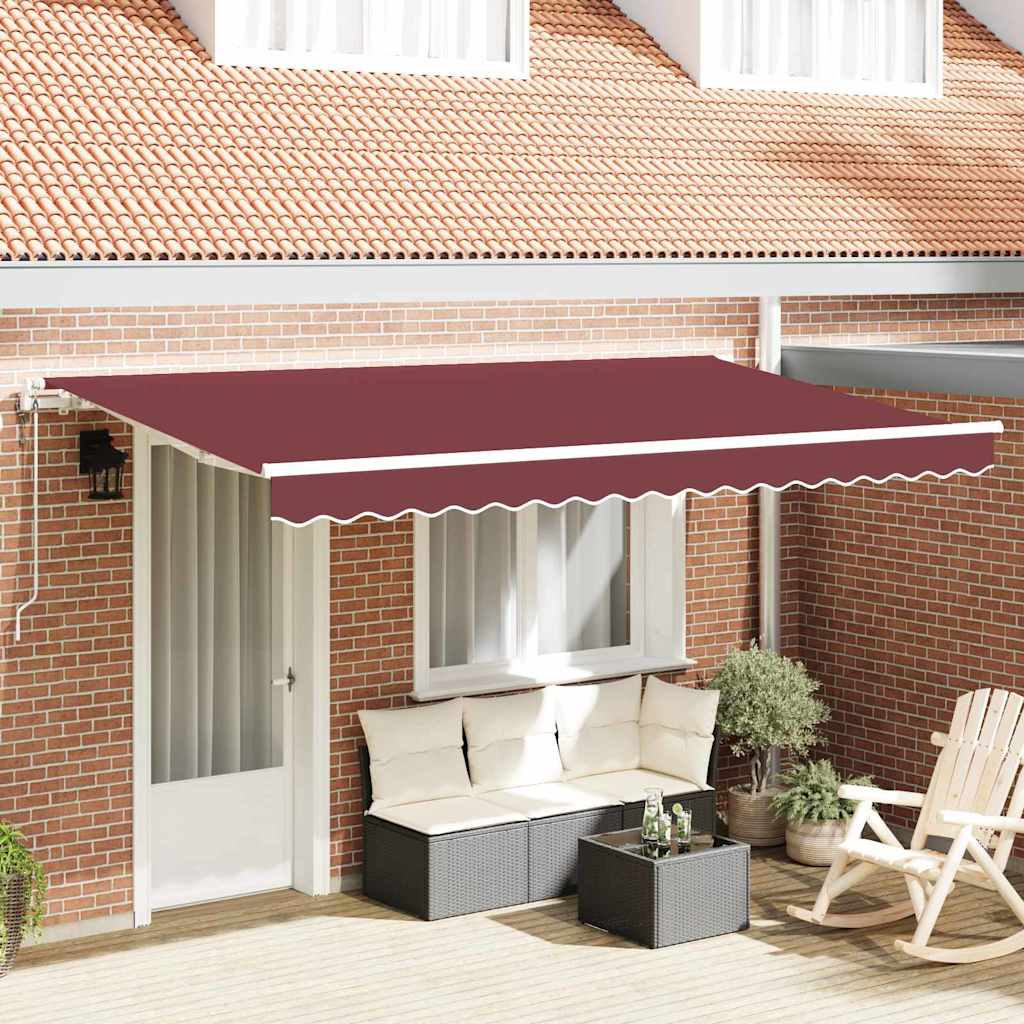 Einziehbare Markise Bordeauxrot 350 x 200 cm