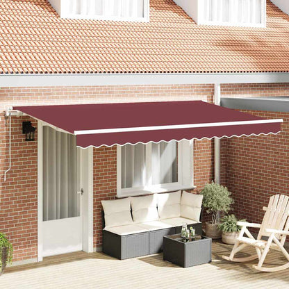 Einziehbare Markise Bordeauxrot 350 x 200 cm