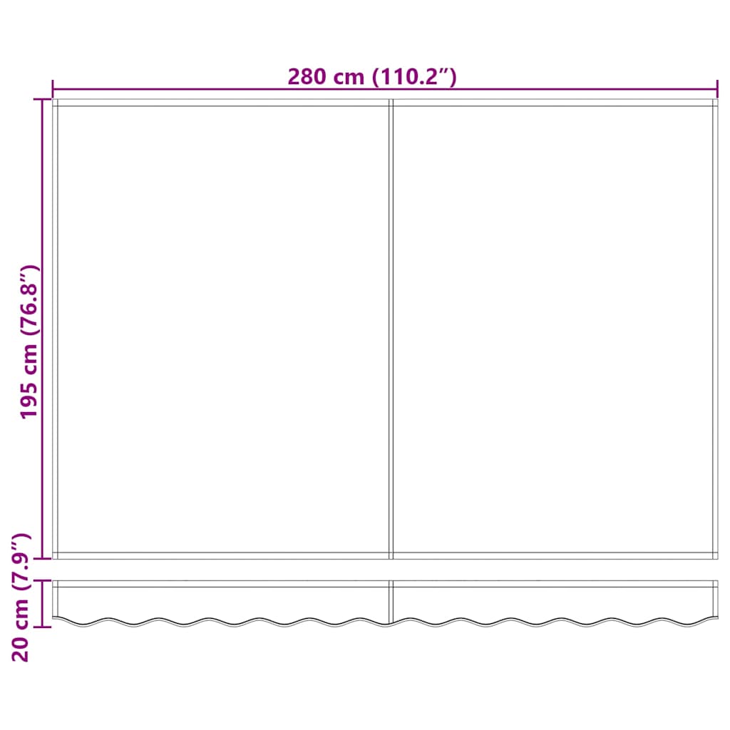Einziehbare Markise Burgunderrot 350 x 200 cm