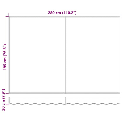 Einziehbare Markise Burgunderrot 350 x 200 cm