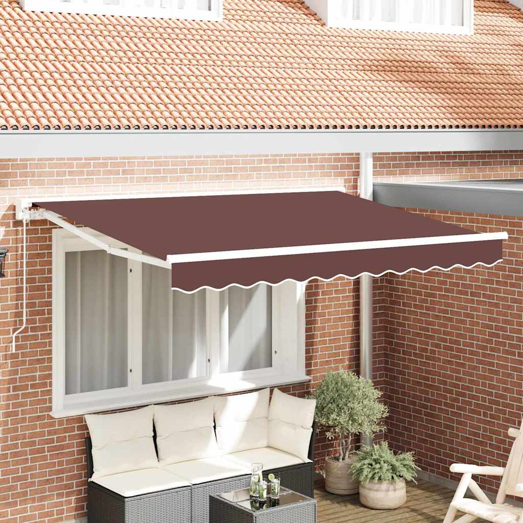 Einziehbare Markise Braun 350x200 cm Stoff