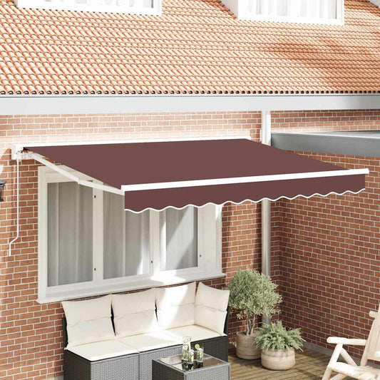 Einziehbare Markise Braun 350x200 cm Stoff