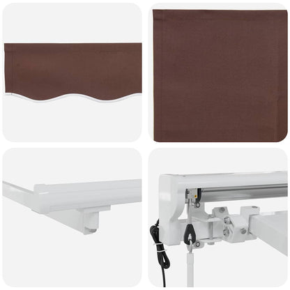 Einziehbare Markise Braun 350x200 cm Stoff