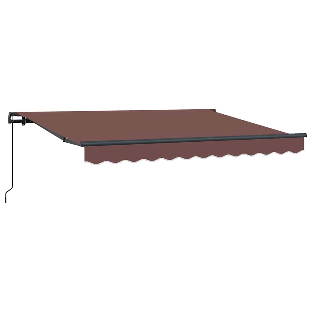 Einziehbare Markise Braun 350 x 200 cm Polyester, Aluminium