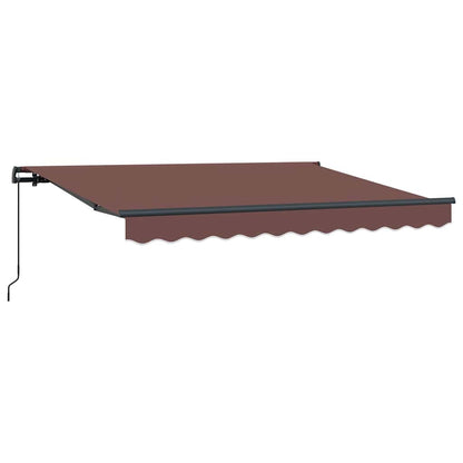 Einziehbare Markise Braun 350 x 200 cm Polyester, Aluminium