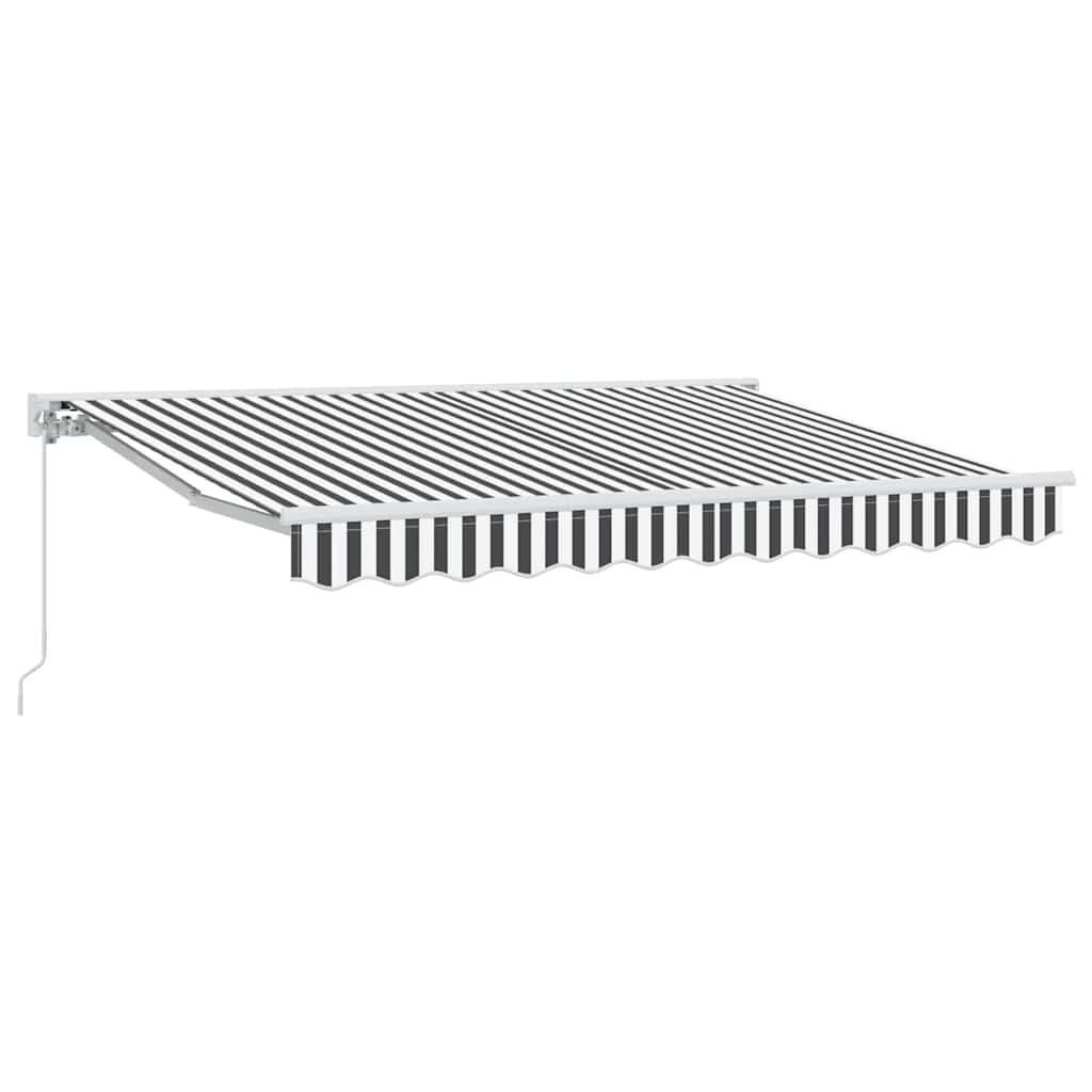 Einziehbare Markise Anthrazit und Weiß 350x200 cm Stoff