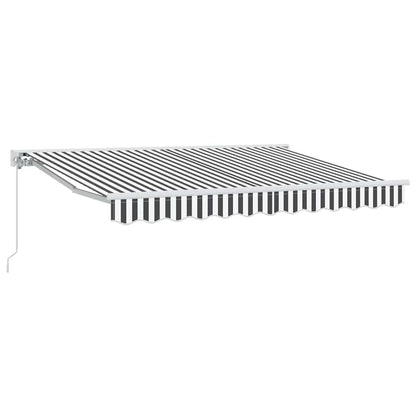 Einziehbare Markise Anthrazit und Weiß 350x200 cm Stoff