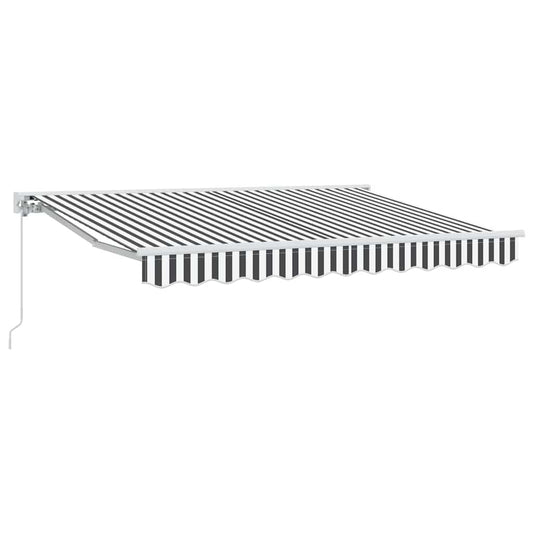 Einziehbare Markise Anthrazit und Weiß 350x200 cm Stoff