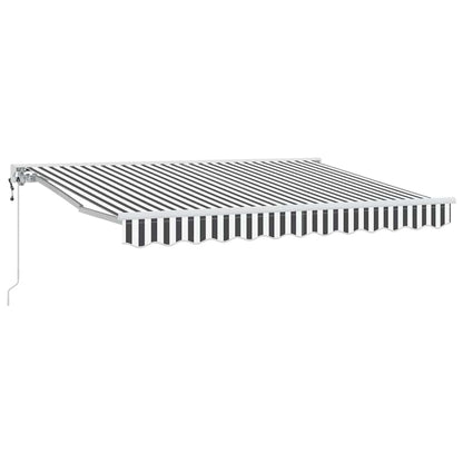 Einziehbare Markise Anthrazit und Weiß 350x200 cm Stoff