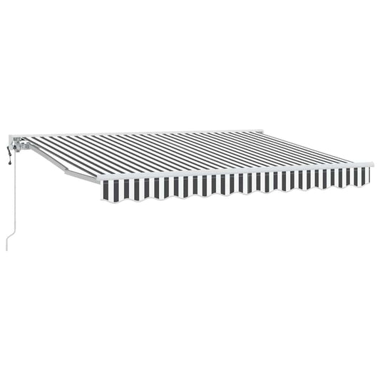 Einziehbare Markise Anthrazit und Weiß 350x200 cm Stoff