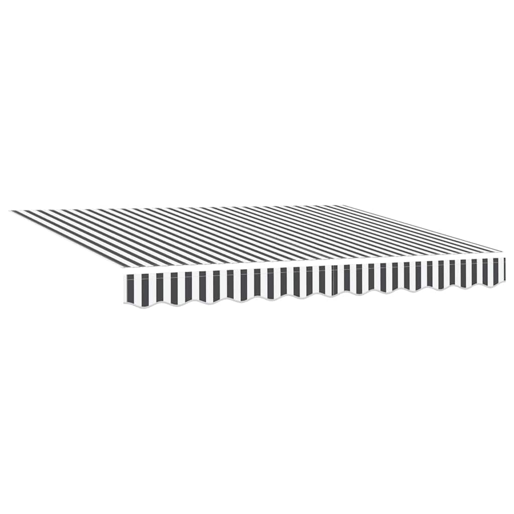 Einziehbare Markise Anthrazit und Weiß 350x200 cm Stoff