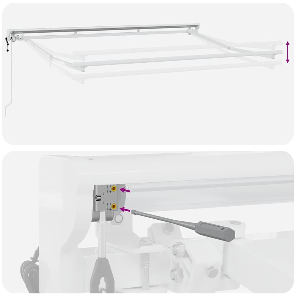 Einziehbare Markise Anthrazit und Weiß 350x200 cm Stoff